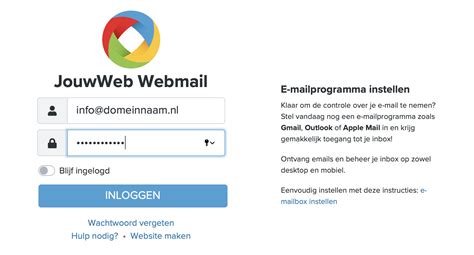 jouwweb mail - JouwWeb inloggen.